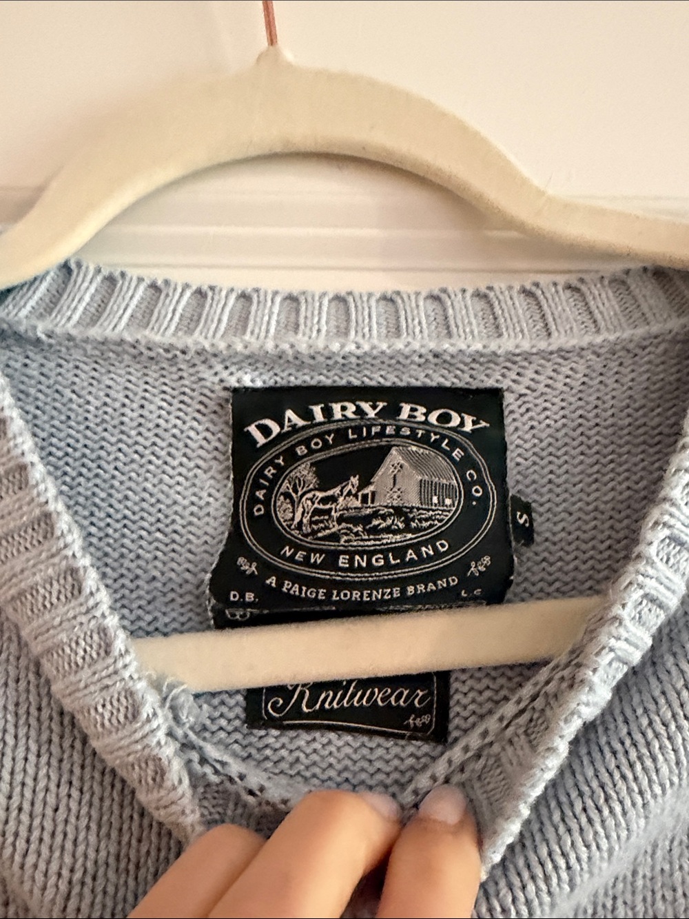 Daisy Boy Light Blue Crewneck Sweater with Fish Motif - Picture 2 of 5